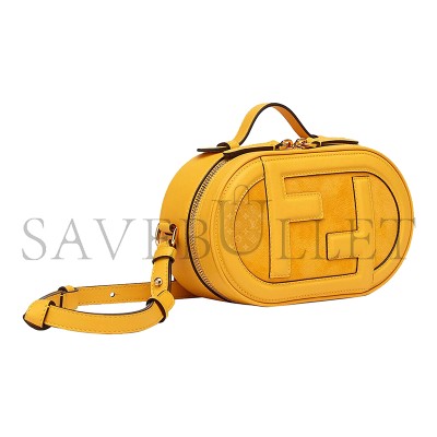 FENDI O'LOCK CAMERA BAG LEATHER WITH SUEDE MINI YELLOW 8BS058AHSBF192E (21*13*8cm)